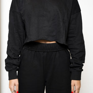 KORE CROPPED CREWNECK - ONYX