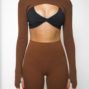 KORE KNITTED SHRUG - BROWN