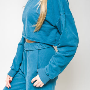 KORE CROPPED CREWNECK - AQUA