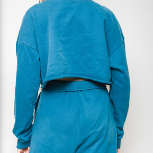 KORE CROPPED CREWNECK - AQUA