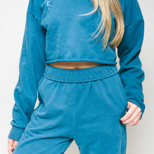 KORE CROPPED CREWNECK - AQUA