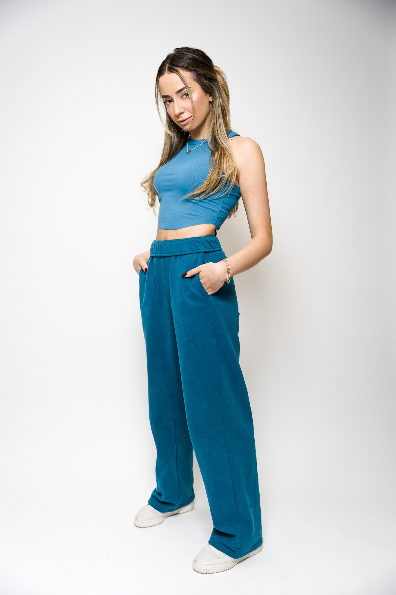 KORE RIBBED TANK - AQUA