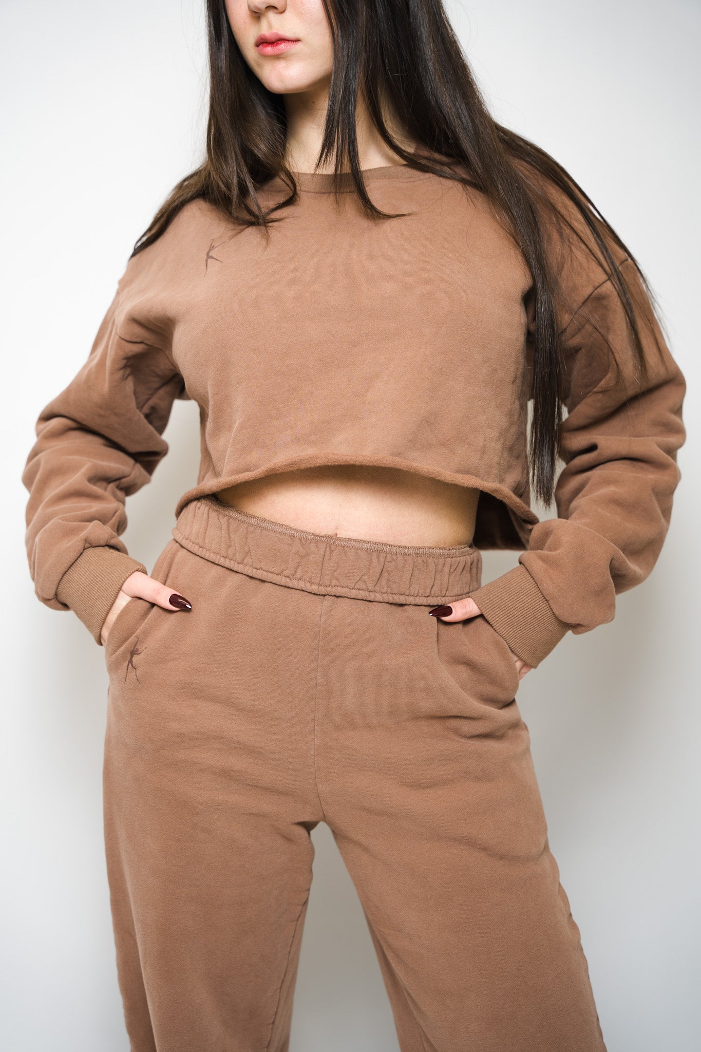 KORE CROPPED CREWNECK - ESPRESSO