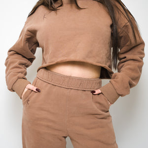 KORE CROPPED CREWNECK - ESPRESSO