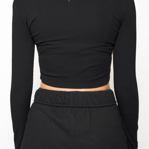 KORE RIBBED LONG SLEEVE - ONYX