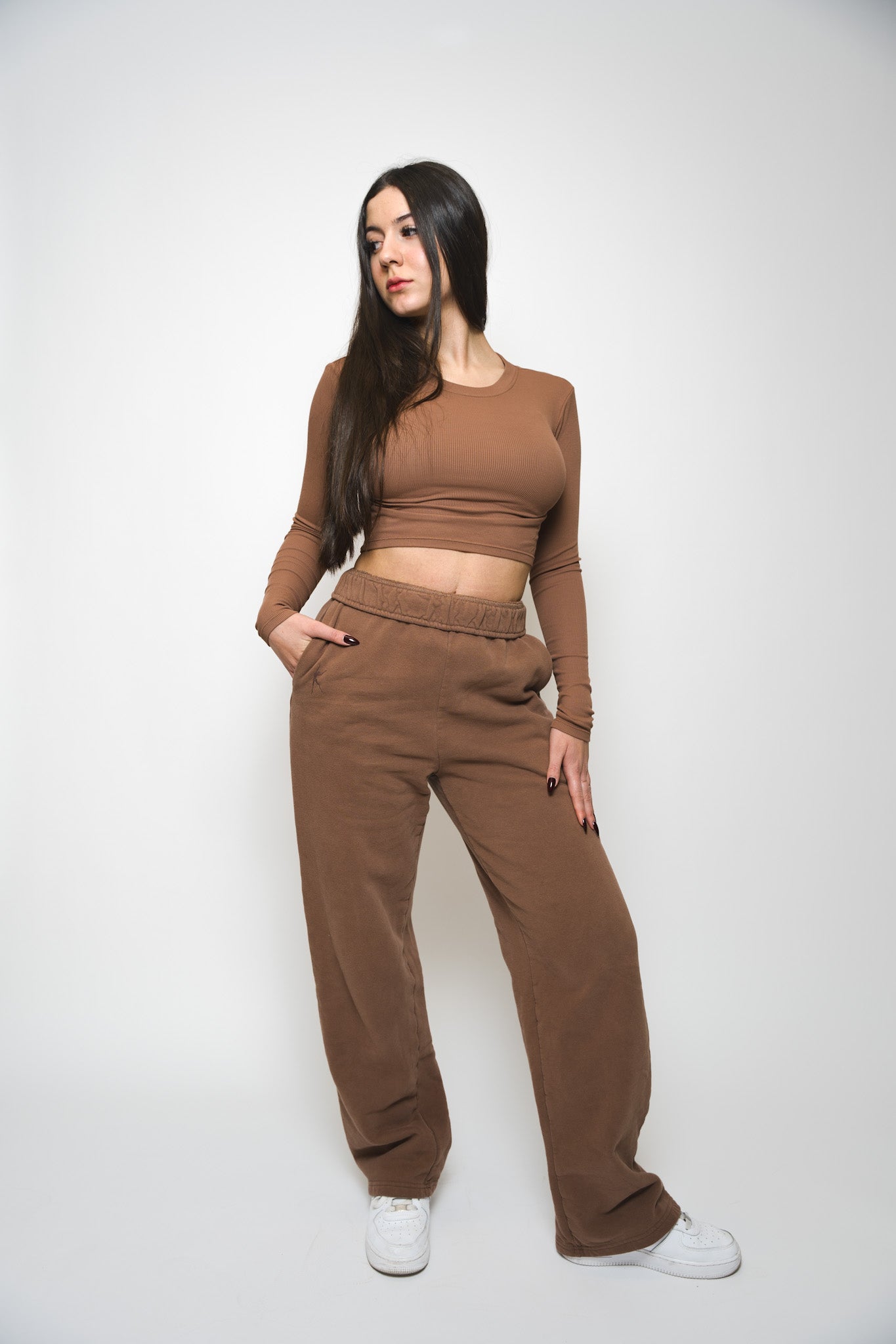 KORE RIBBED LONG SLEEVE - ESPRESSO