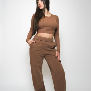 KORE RIBBED LONG SLEEVE - ESPRESSO