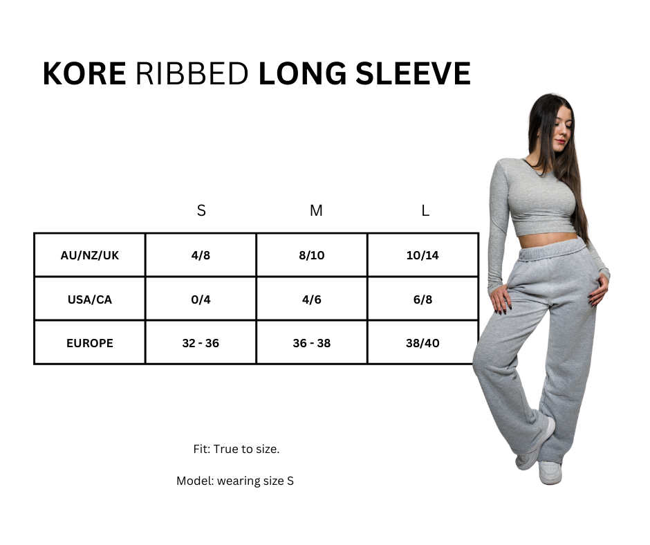 KORE RIBBED LONG SLEEVE - GRAY