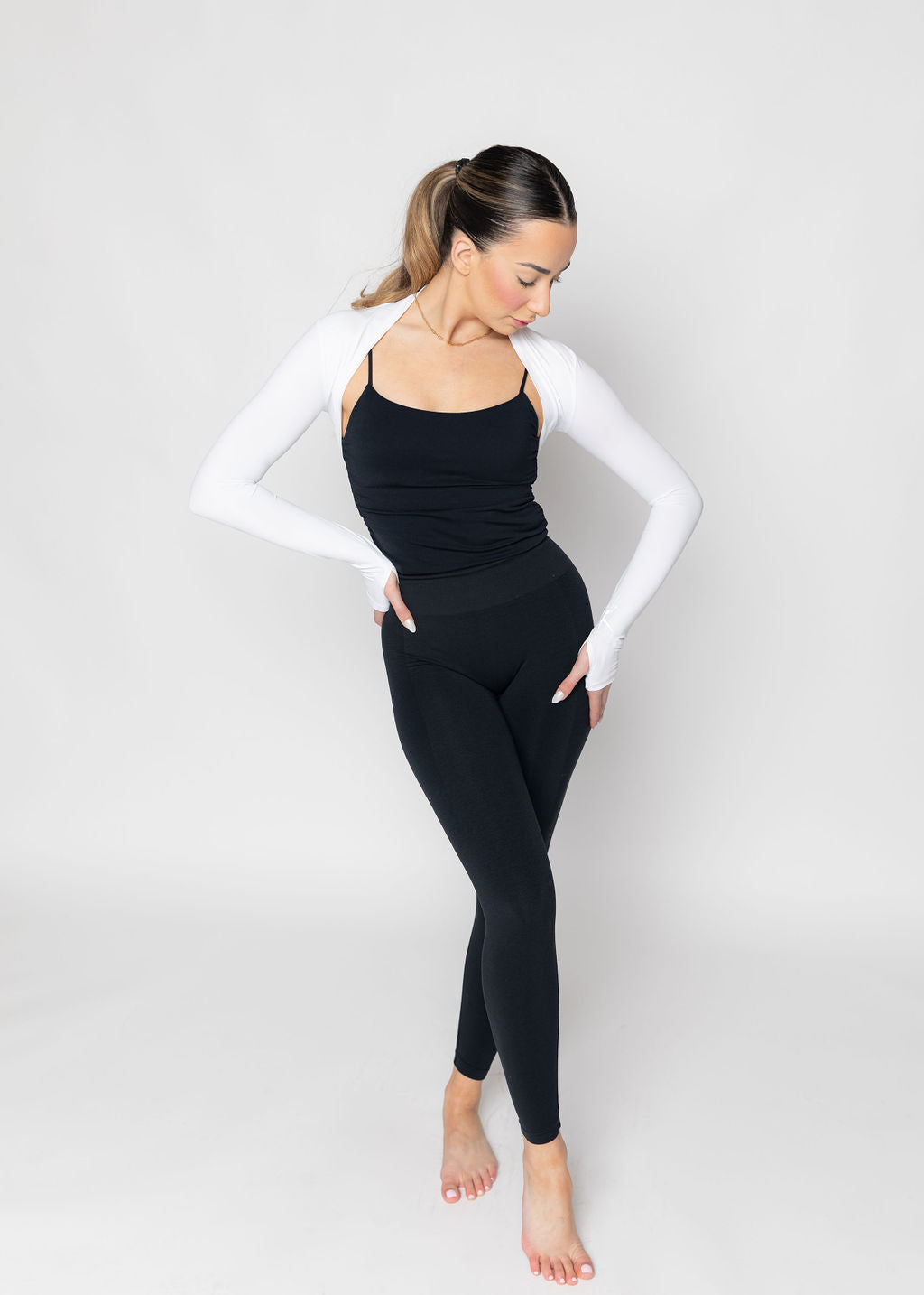 FIT MOVEMENT SHRUG JACKET - WHITE