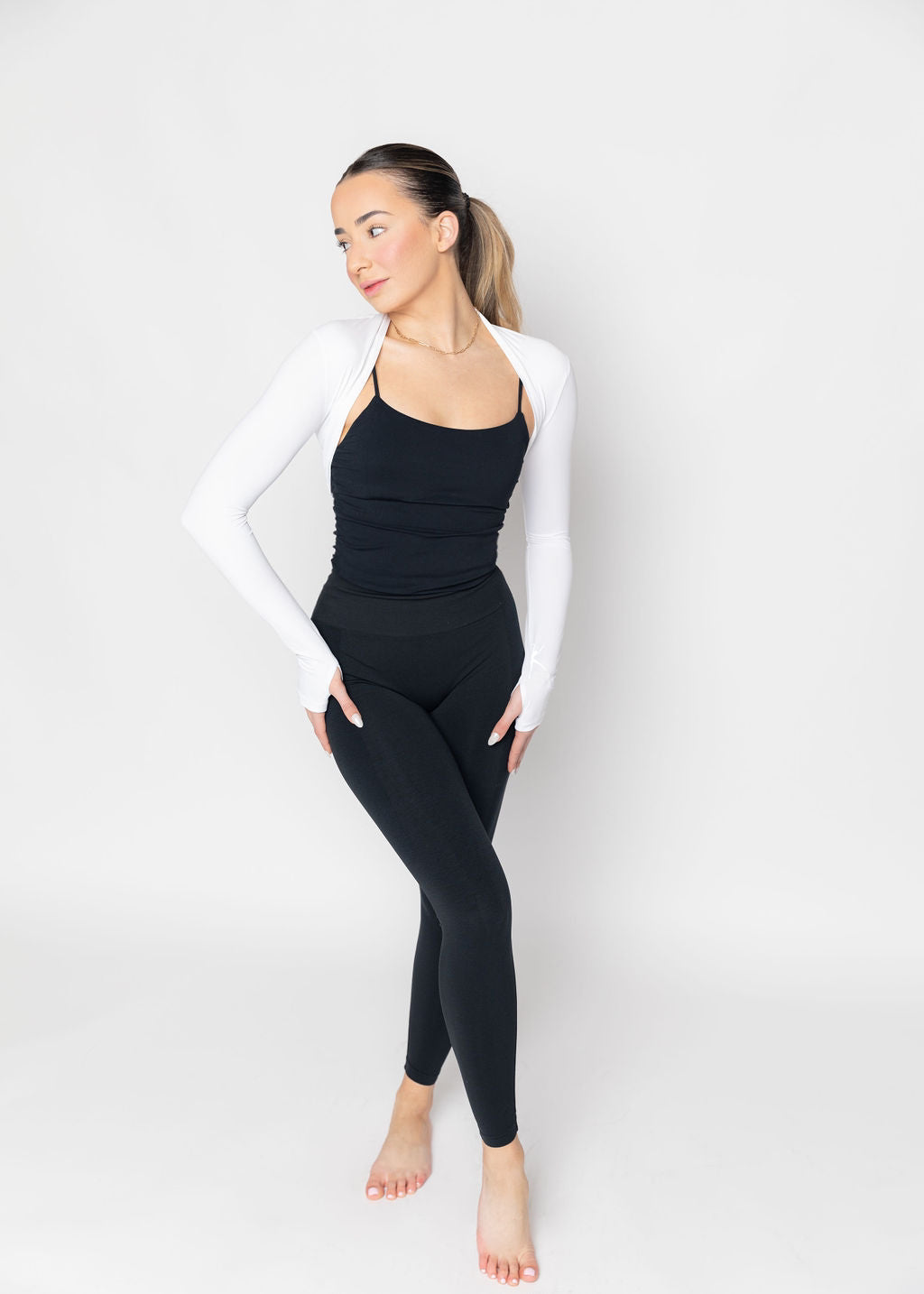 FIT MOVEMENT SHRUG JACKET - WHITE