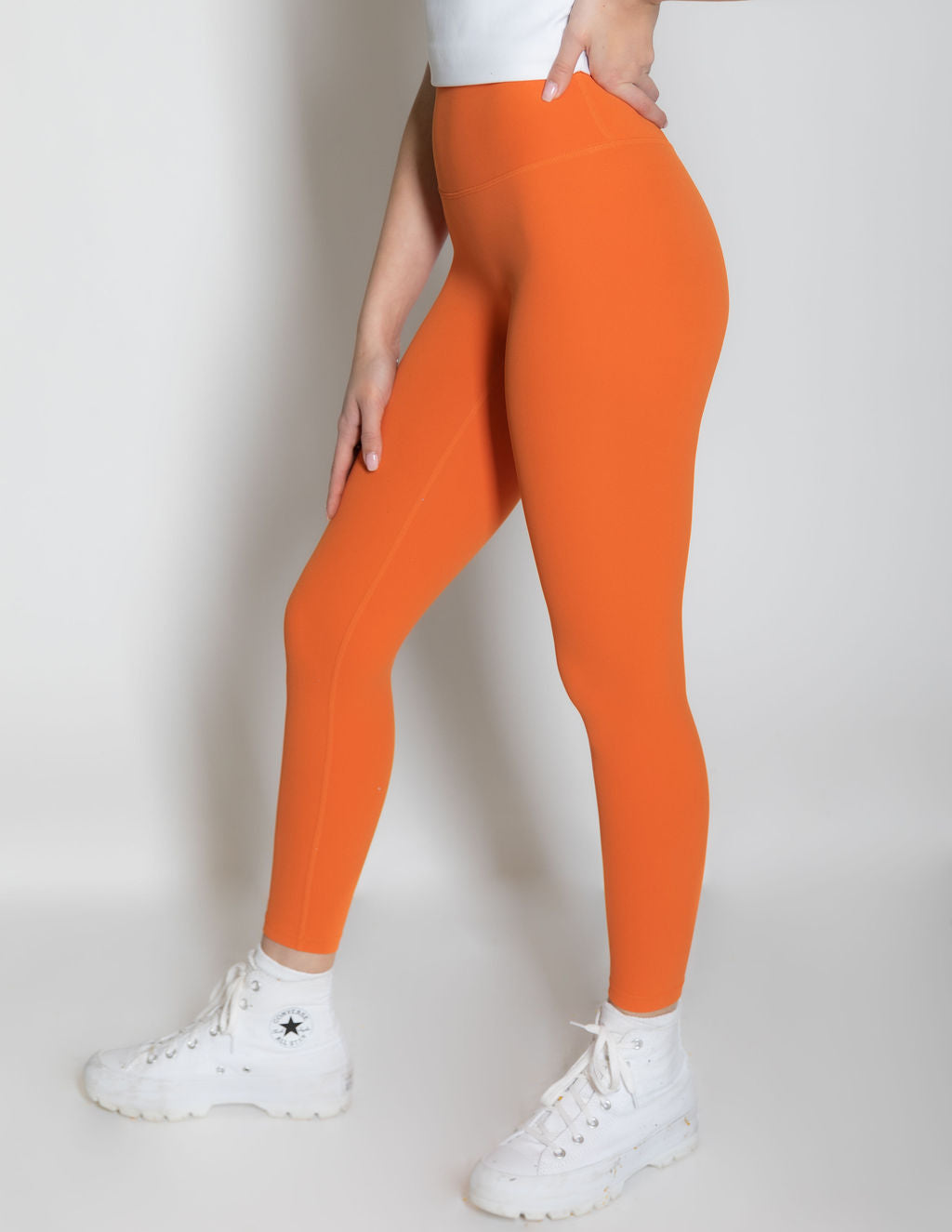 Ankle length leggings (Dark orange) | UNIEKART